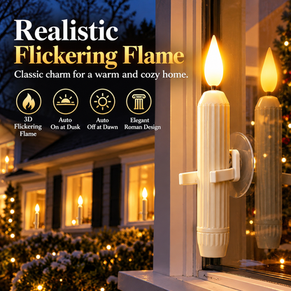 3D Flickering Flameless Window Candle Lights for Cozy Holiday Decor