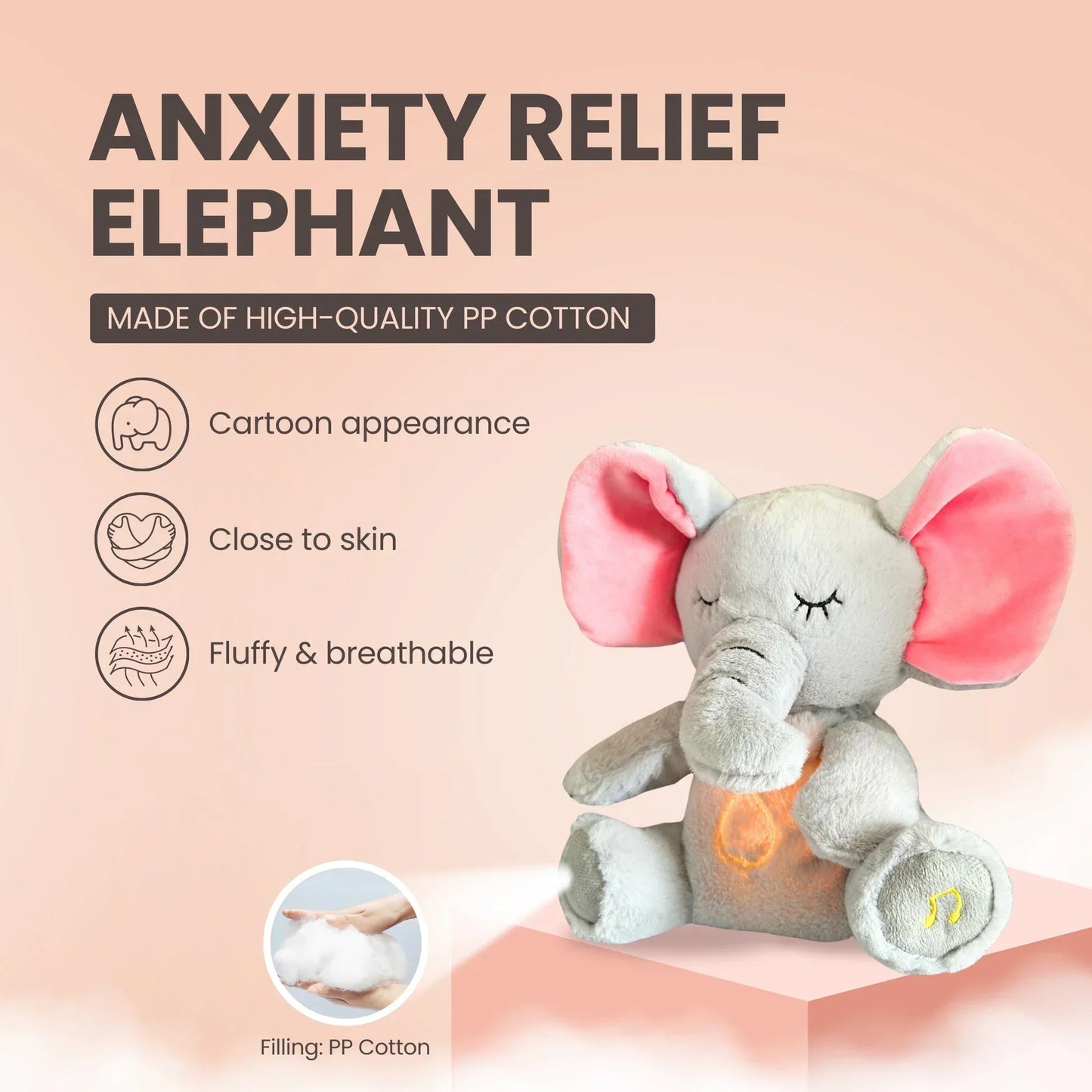 Breathing Elephant Sleep Plush
