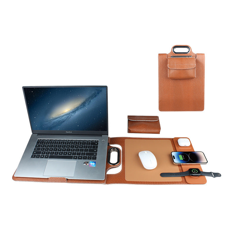 The All-In-One Mobile Workstation Sleeve | Built-In 15W Multi-Device Wireless Charger