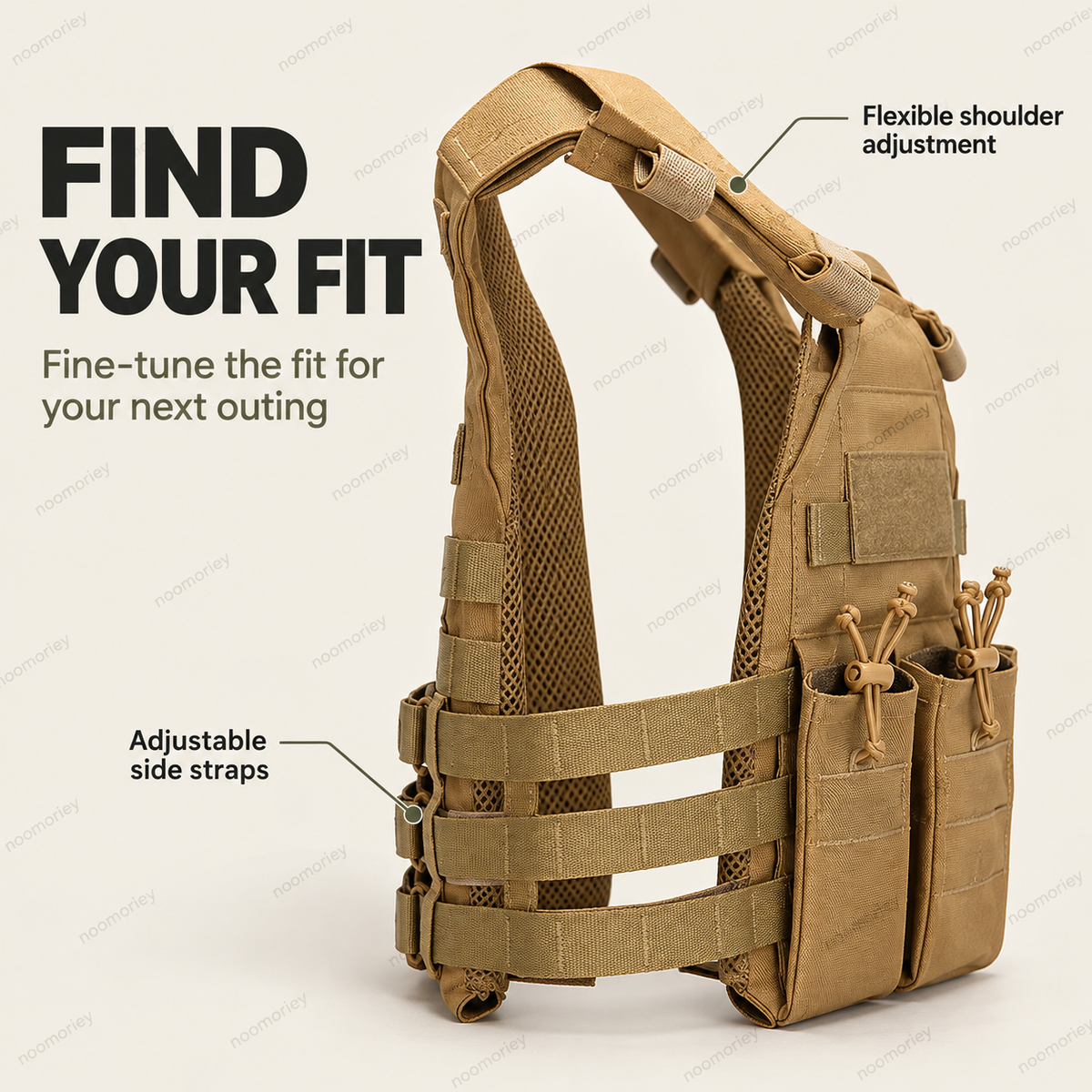 Lightweight Adjustable Utility Vest Outdoor Multi-Pocket Chest Bag