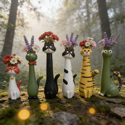 Handcrafted Quirky Cat Vase