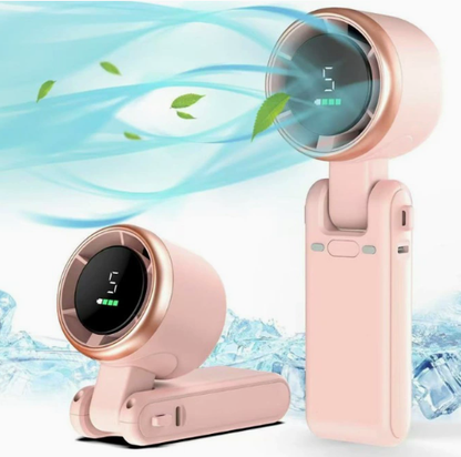 5-Speed Foldable Fan Compact, Strong Wind, Rechargeable, On-the-Go Cooling
