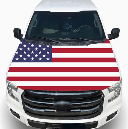Patriotic American Flag Car Hood Cover