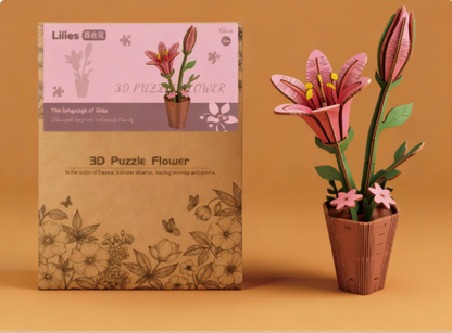 Wooden Flower Puzzle Set