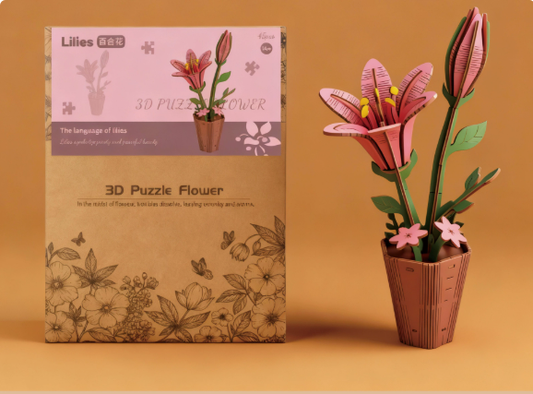 Wooden Flower Puzzle Set
