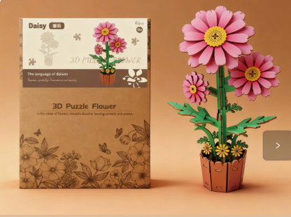 Wooden Flower Puzzle Set
