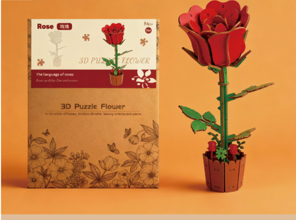 Wooden Flower Puzzle Set