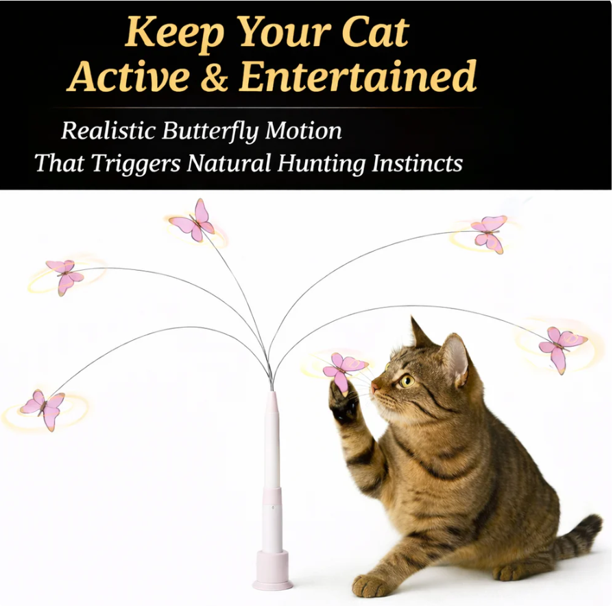 Spinning Butterfly Cat Wand