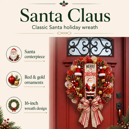 Merry Christmas Santa Wreath
