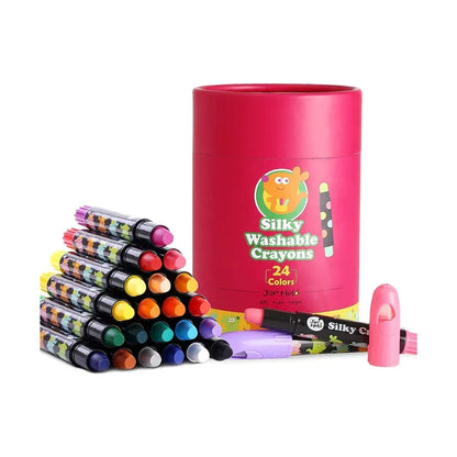 BabyRoo Silky Washable Crayons Safe, Smooth & Easy to Clean!