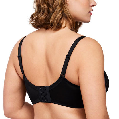 Floral Lace Plus Size Underwire Unlined Unpadded Minimizer Full Coverage Bra