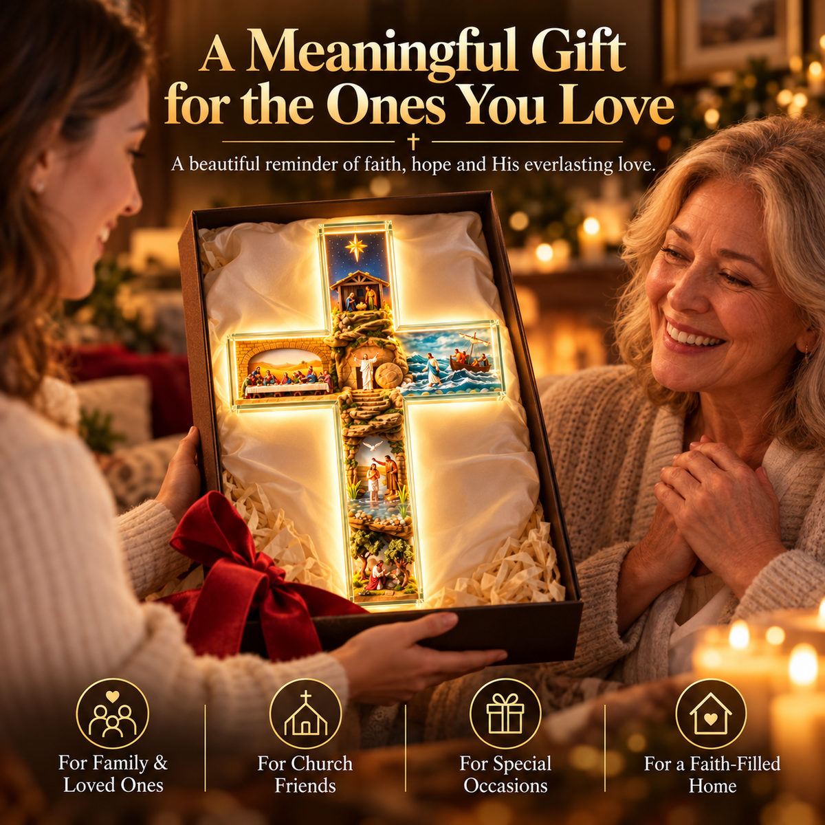 The Vigil Cross Illuminated Biblical Story Wall Cross