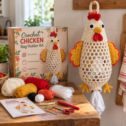 Crochet Animal Bag Holder DIY Kit Cute & Functional Hanging Storage Craft Kit