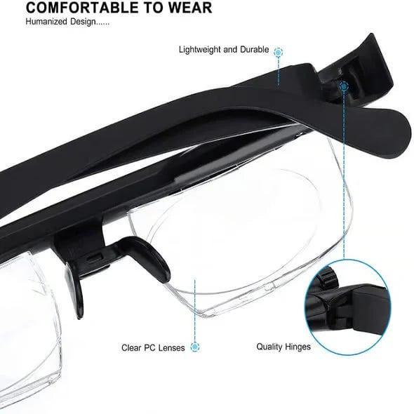 Adjustable Focus Glasses for Near and Far Sight