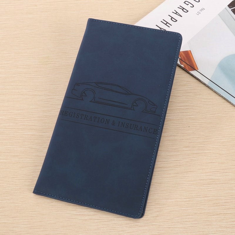 Premium Suede-Feel Vehicle Document Organizer | Magnetic Closure Wallet