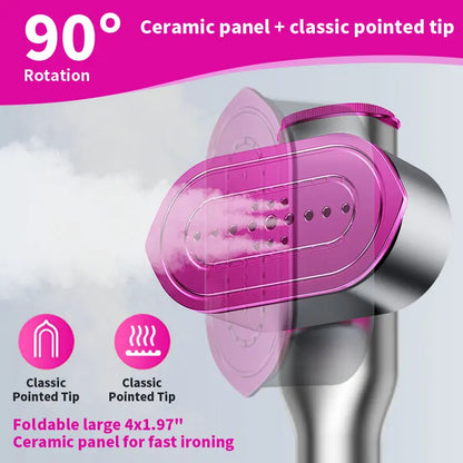 Portable garment steamer iron with swivel handle
