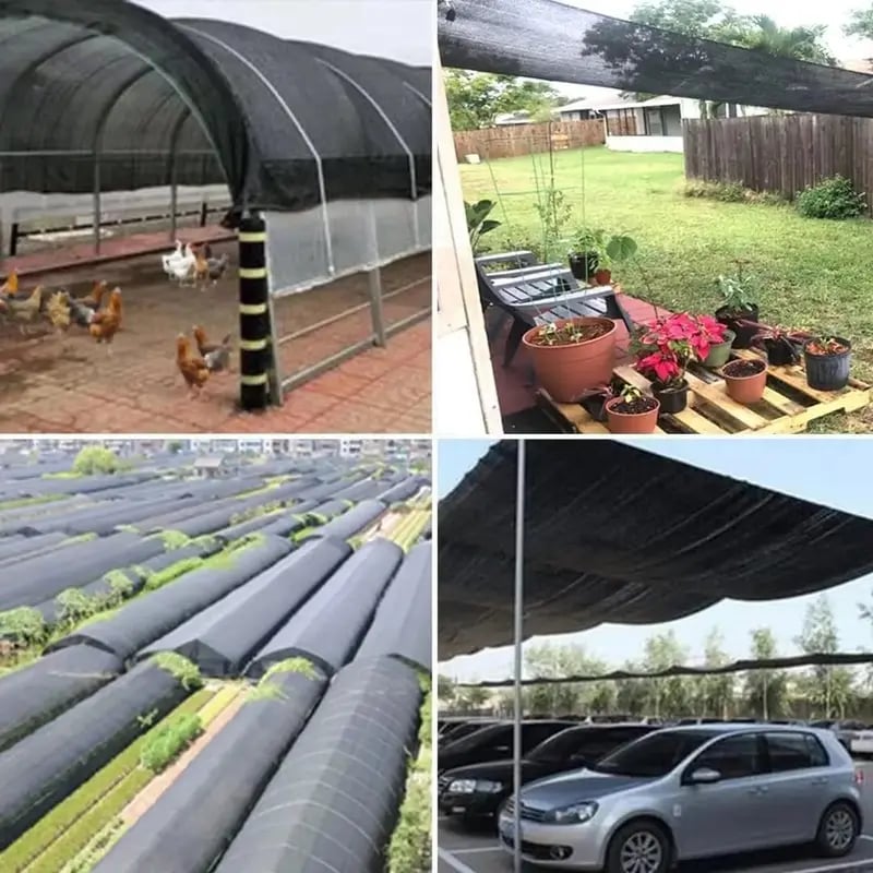 Blackout Cloth (Black) - 10 x 13ft UV-Resistant Shade Net with Reinforced Rivets