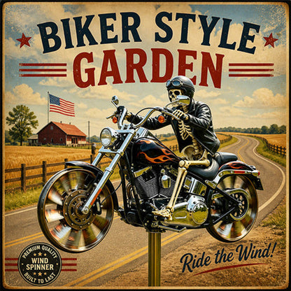 Skull Motorcycle Windmill Spinner