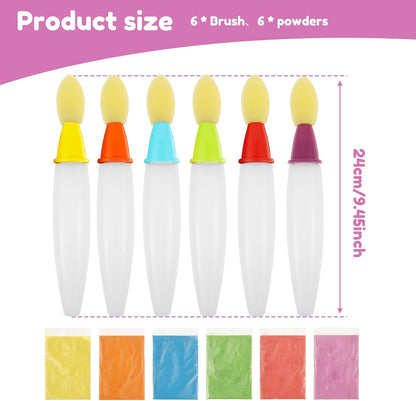 6Pcs Sidewalk Chalk Paint Brush Set