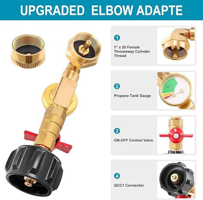 Propane Refill Adapter with Valve & Gauge