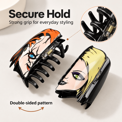 Fun Horror Character Double-Sided Plastic Claw Hair Clips
