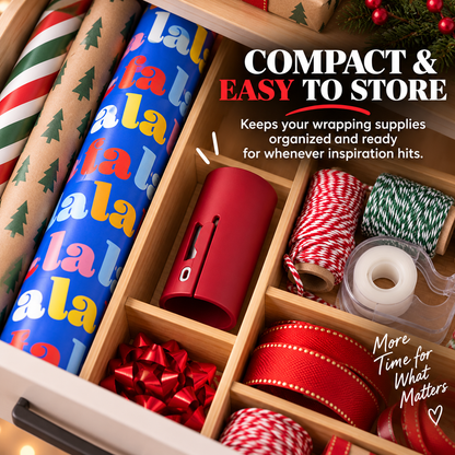 One-Slide Gift Wrap Cutter Clean, Straight Wrapping Paper Cuts Without Scissors
