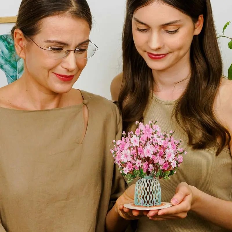 2026 Mother's Day Card -3D Cherry Blossom Flower Bouquet Pop Up Card