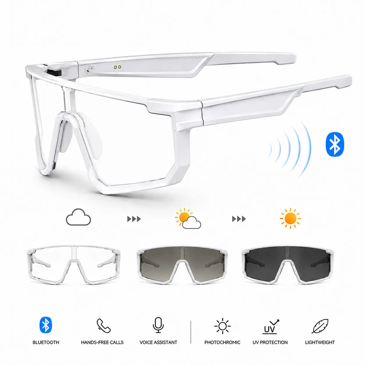 VUB Smart Audio Glasses Photochromic Options & Hands-Free Calls