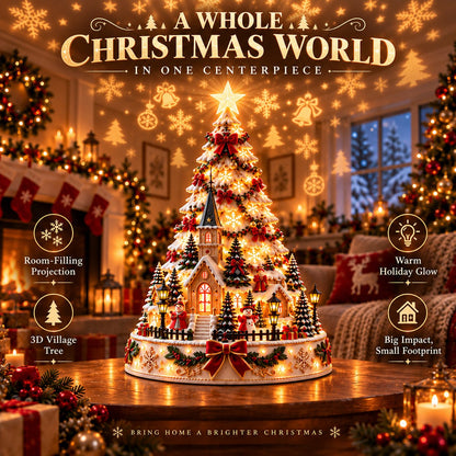 60, Christmas Village Projection Centerpiece 4 Themed Villages
