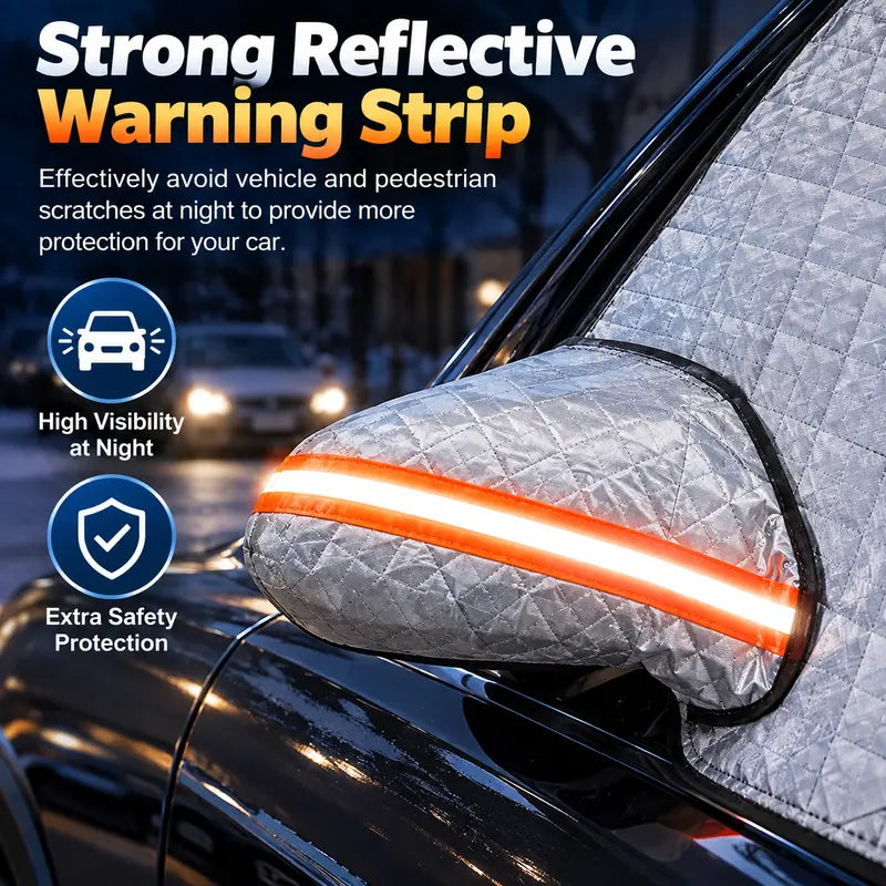 Magnetic Car Windshield Snow Cover 3-Layer Frost & Snow Protector with Side Mirror Covers