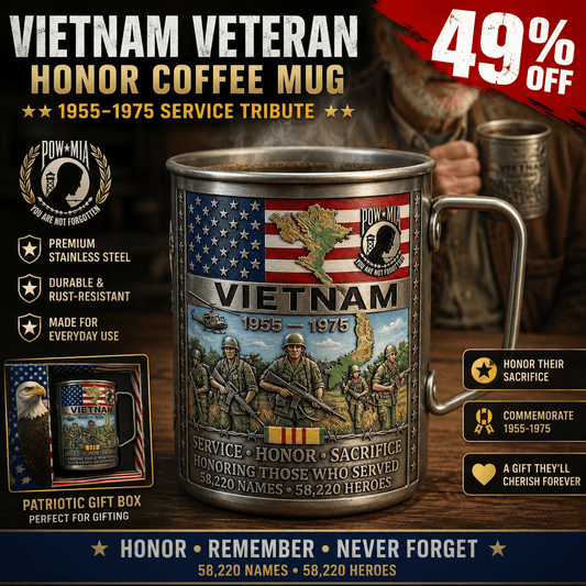Vietnam Veteran Honor Coffee Mug 1955-1975 Service Tribute