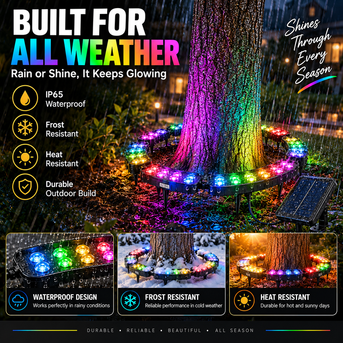 One Tree. Endless Colors. Solar RGB Landscape Ring Light!