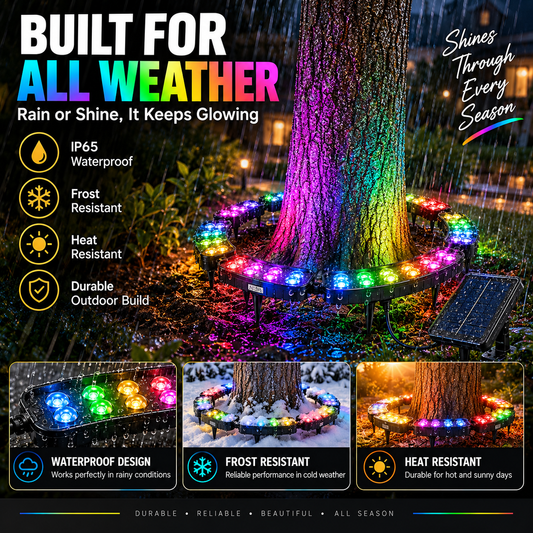 One Tree. Endless Colors. Solar RGB Landscape Ring Light!