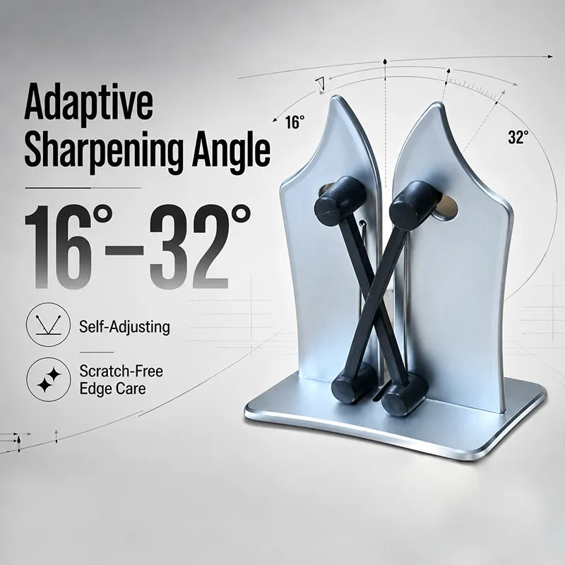 Professional Stainless Steel Knife Sharpener Fast Sharpening for Smooth, Wavy & Micro-Tooth Blades, Adjustable 16 -32