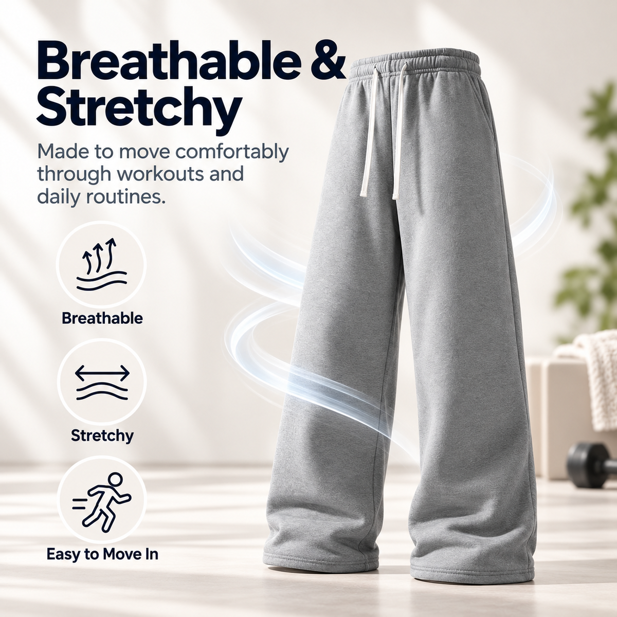 4-Pack Ultra-Soft Wide-Leg Sweatpants