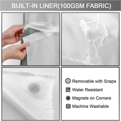 Double Layer Waffle-Pattern Shower Curtain