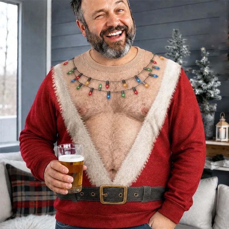 Hilarious Santa Illusion Christmas Long Sleeve Shirt