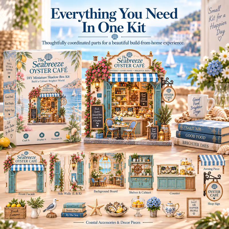 The Seabreeze Oyster Caf -DIY 3D Miniature Coastal Caf Kit