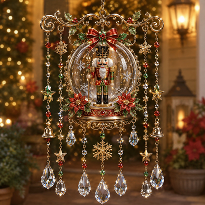 Christmas Crystal Wind Chime for Porch & Garden Decor