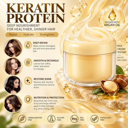 Keratin Hair Mask Deep Repair, Smoothness & Shine