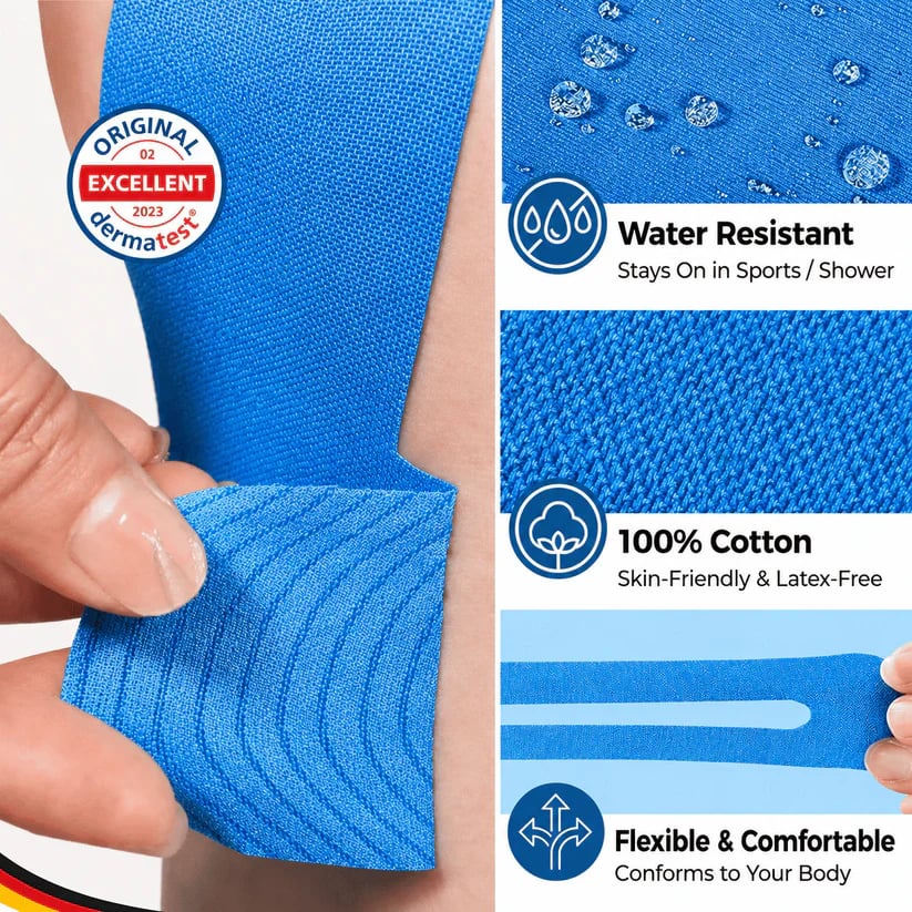 FDA-Registered Fast-Acting Shoulder & Knee Pain Relief Tape Breathable & Sweatproof Latex-Free