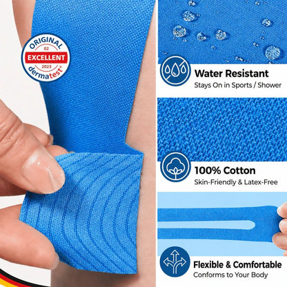 FDA-Registered Fast-Acting Shoulder & Knee Pain Relief Tape Breathable & Sweatproof Latex-Free