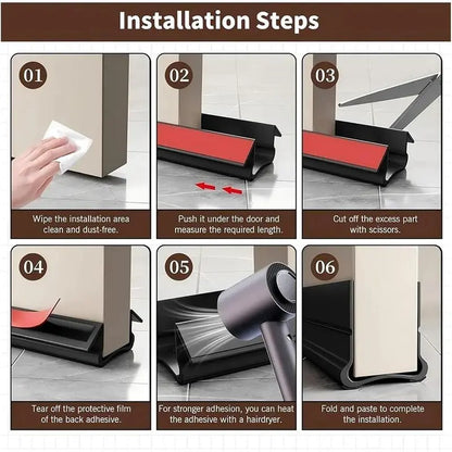 Triple Seal Under-Door Draft Stopper Self-Adhesive PVC Weather Strip