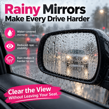 Telescopic Car Side Mirror Wiper Extendable Rain Water Squeegee