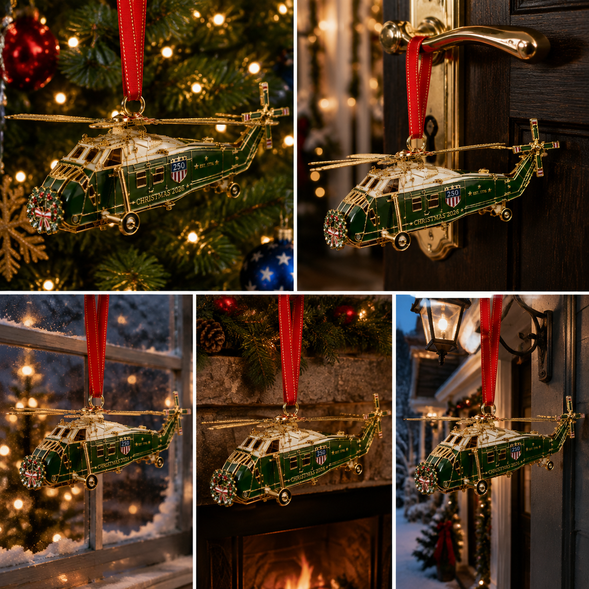 250th Anniversary Edition Helicopter Ornament