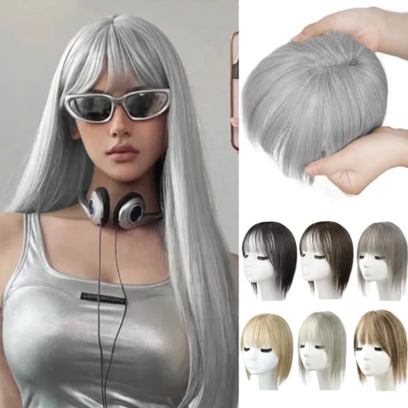 Superior Quality-Natural Hair Toppers With Bangs For Women