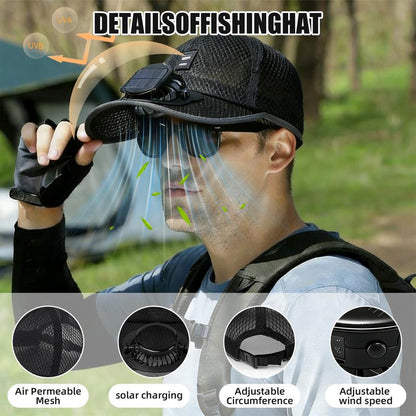 2026 Pro Outdoor Cooling Hat: Dual-Power Fan Cap
