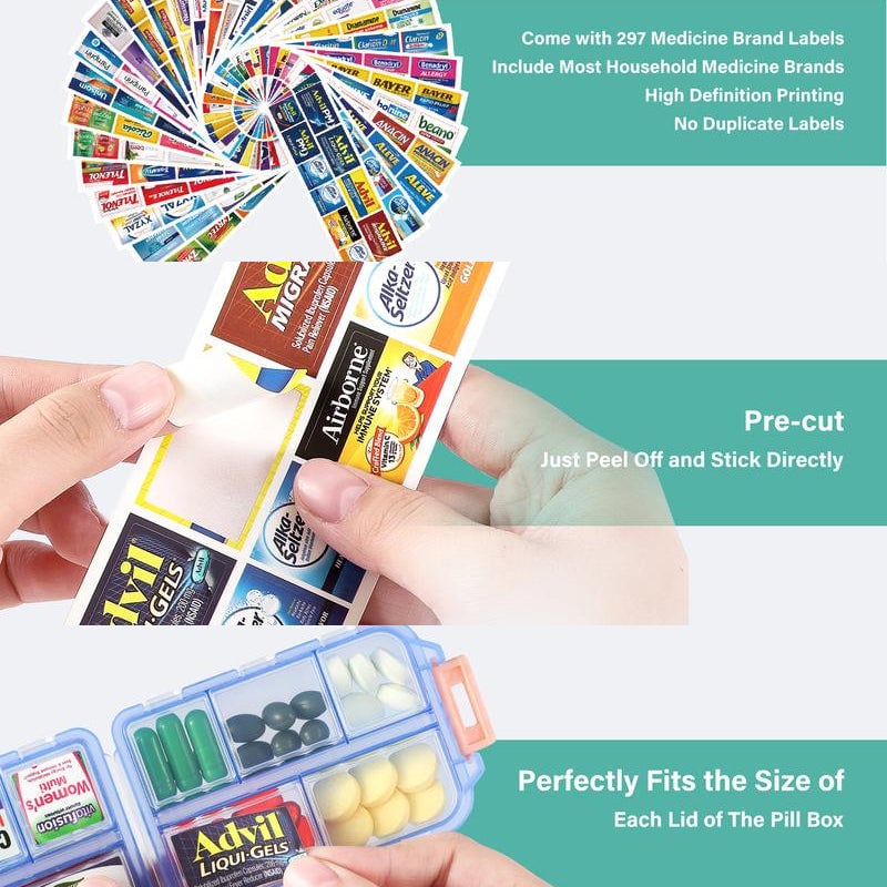 Mother's Day Travel Pill Organizer Box (161 Labels for Customization)