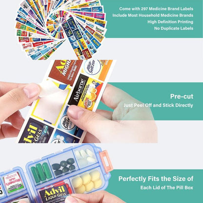 Mother's Day Travel Pill Organizer Box (161 Labels for Customization)
