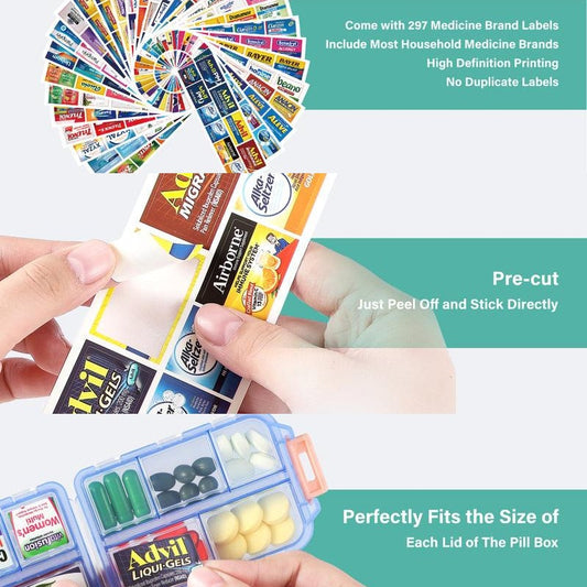 Mother's Day Travel Pill Organizer Box (161 Labels for Customization)